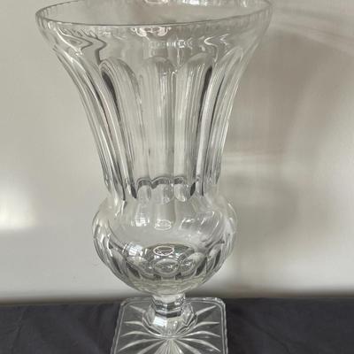 Fluted Heavy Thick Glass Vase