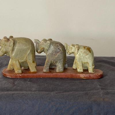 Hand Carved Soap Stone and Marble Elephants