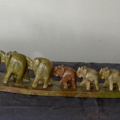 Hand Carved Soap Stone and Marble Elephants