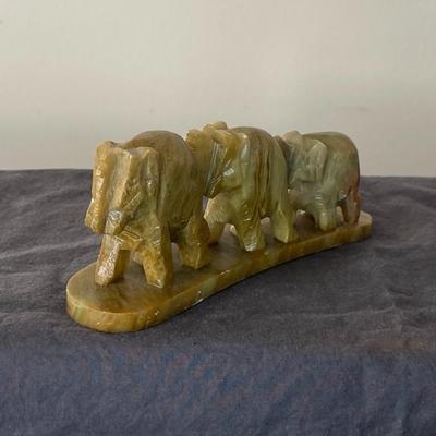 Hand Carved Soap Stone and Marble Elephants
