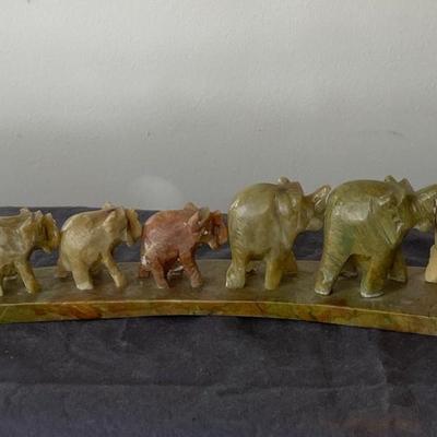 Hand Carved Soap Stone and Marble Elephants