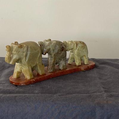 Hand Carved Soap Stone and Marble Elephants