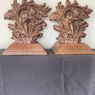 Floral and Leaf Carving Wall Sconces