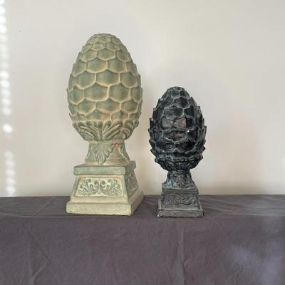 Pair of Acorn Decoctive Sculptures