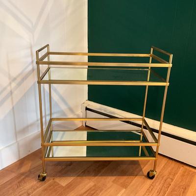 110 West Elm Terrace Brass Finish Bar Cart