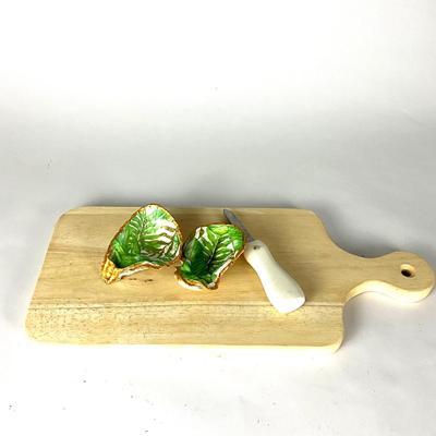174. Decoupage Oyster Shells with Oyster Knife and Board
