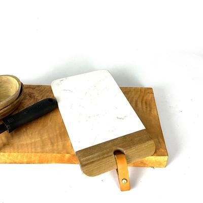 176. BOMSHBEE Longboard-Cutting Board with Marble Cheese Slicer