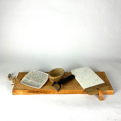 176. BOMSHBEE Longboard-Cutting Board with Marble Cheese Slicer
