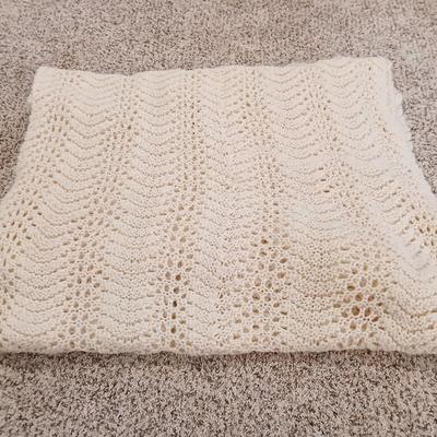 Super soft red & black throw blanket -White Afghan and a black neck pillow