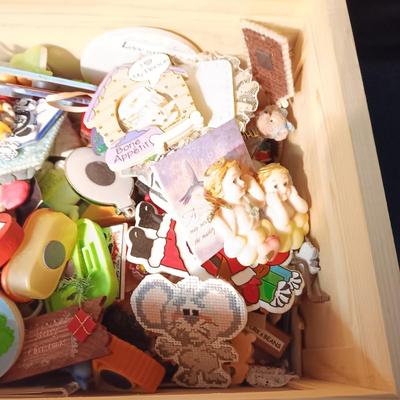 WOODEN CHEST FULL OF FRIDGE MAGNETS