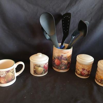 Certified International Corporation Pamela Gladding utensil canister - Salt & Pepper - Cream & Sugar