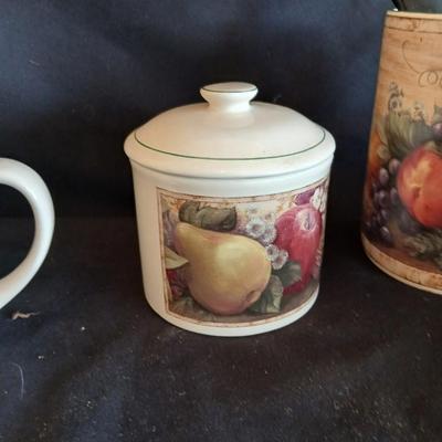 Certified International Corporation Pamela Gladding utensil canister - Salt & Pepper - Cream & Sugar