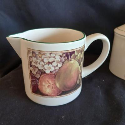 Certified International Corporation Pamela Gladding utensil canister - Salt & Pepper - Cream & Sugar