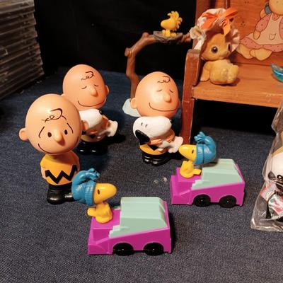 SWEET WOODEN DOLL BENCH, SNOOPY FIGURES, SAND DOLLARS AND MORE