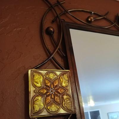 Decorative metal framed mirror