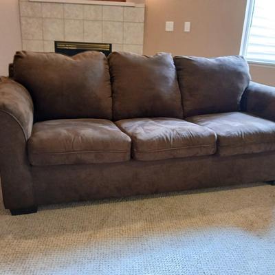 United Furniture Industries Suede like full sized sofa couch