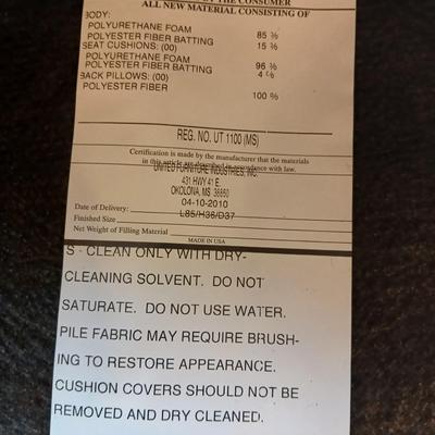 United Furniture Industries Suede like full sized sofa couch