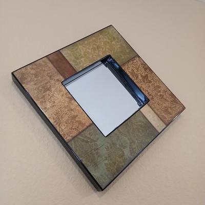 Three-piece decorative framed wall mirrors with beveled glass