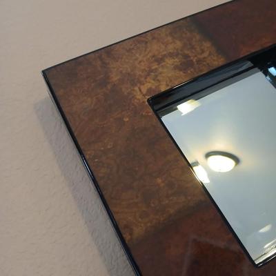 Three-piece decorative framed wall mirrors with beveled glass