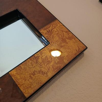 Three-piece decorative framed wall mirrors with beveled glass