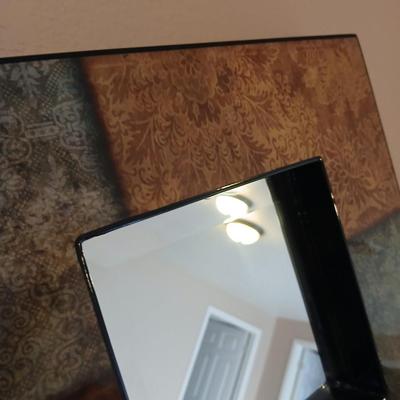Three-piece decorative framed wall mirrors with beveled glass