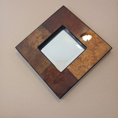 Three-piece decorative framed wall mirrors with beveled glass