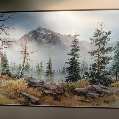 "Majestic Solitude" watercolor by Jessie Scott numbered and framed watercolor painting with Limited Edition Certificate