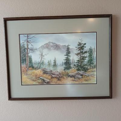 "Majestic Solitude" watercolor by Jessie Scott numbered and framed watercolor painting with Limited Edition Certificate
