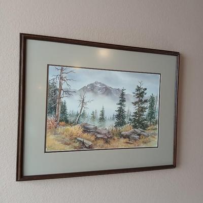 "Majestic Solitude" watercolor by Jessie Scott numbered and framed watercolor painting with Limited Edition Certificate