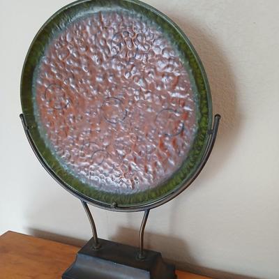 Metal Rustic Metal Accent Plate on Stand