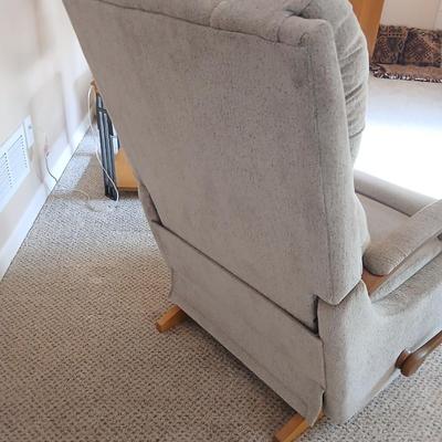 La-Z-Boy rocking reclining chair light grey fabric upholstery