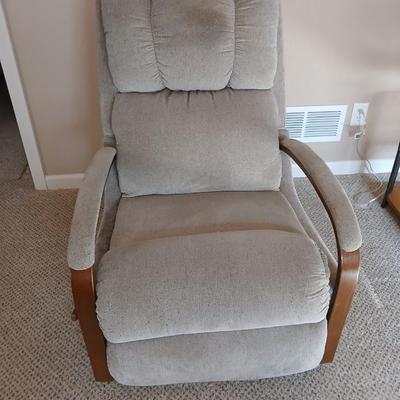 La-Z-Boy rocking reclining chair light grey fabric upholstery