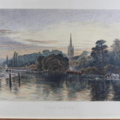 Framed "Great Marlow" Etched By A Brunet Delaines / Printed By Vicat Cole R.A.