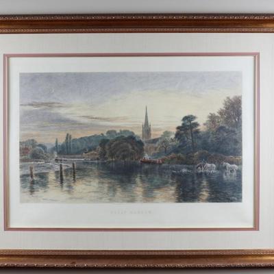 Framed "Great Marlow" Etched By A Brunet Delaines / Printed By Vicat Cole R.A.