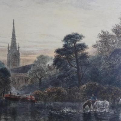 Framed "Great Marlow" Etched By A Brunet Delaines / Printed By Vicat Cole R.A.