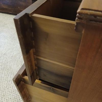 Vintage Huntley Furniture vanity with harp backed chair