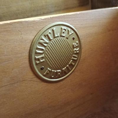Vintage Huntley Furniture vanity with harp backed chair