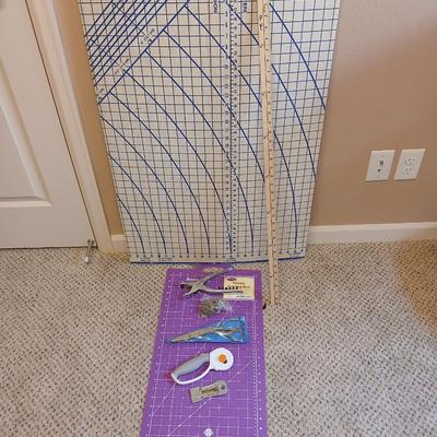 Crafting cutters and Rotary cutting mat -Fabric cutting board - Rotart cutter - scissors - Interchangeable hole punch and eyelet pliers plus
