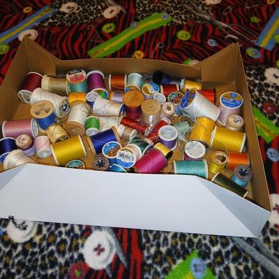 Throw blanket for your favorite seamstress with supplies for sewing - thread - needles -machine needles & more