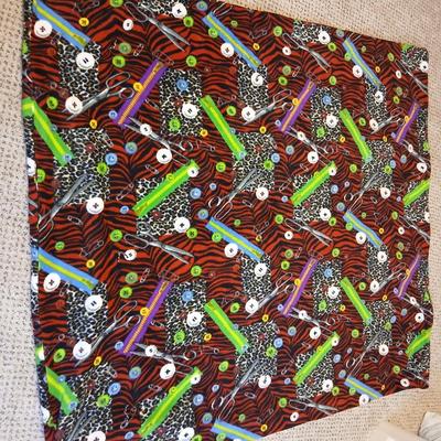 Throw blanket for your favorite seamstress with supplies for sewing - thread - needles -machine needles & more