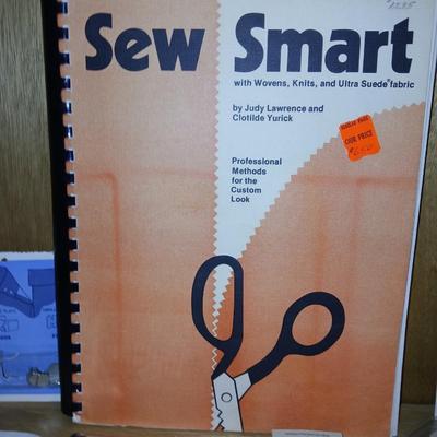Sew Smart book with mostly new in the package sewing supplies