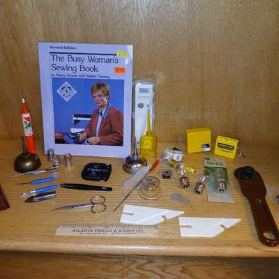 Sewing machine & sewing tools -Javis Shuttle - Singer items - needles - and more with the busy womans sewing book