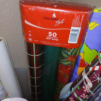 Almost everything needed for gift wrapping - for all events - with bags, wrapping paper storage, tissue paper, bows & more!