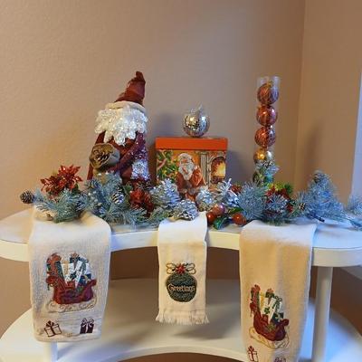 Glitter & Glam Christmas Decorations - ornaments - kitchen towels - Santa - and more