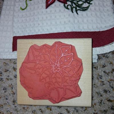 Christmas - Faux poinsettia flowers - Cardinals -red vase - and more poinsettia themed decorations