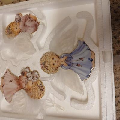 Christmas - Bradford editions Angel Joy ornaments - Ganz white iridescent angels - Remote candles - and more