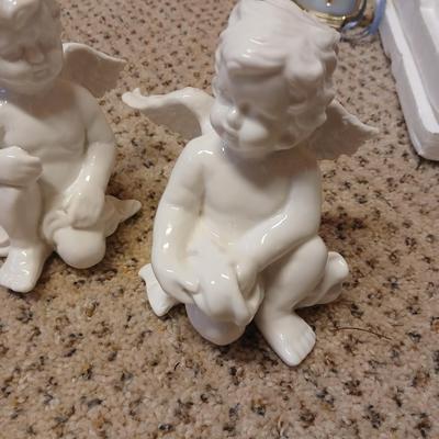 Christmas - Bradford editions Angel Joy ornaments - Ganz white iridescent angels - Remote candles - and more