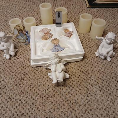 Christmas - Bradford editions Angel Joy ornaments - Ganz white iridescent angels - Remote candles - and more