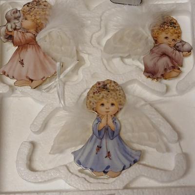 Christmas - Bradford editions Angel Joy ornaments - Ganz white iridescent angels - Remote candles - and more