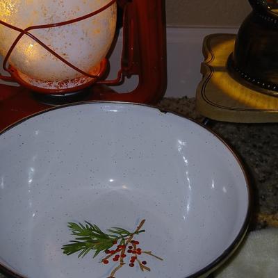 Christmas - Lantern snowman - pine mugs - pine cone towels - cardinal electric music snow globe and more